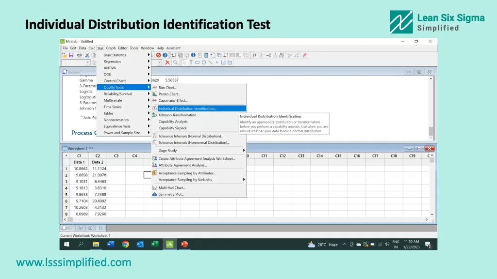 Individual Distribution Identification Test