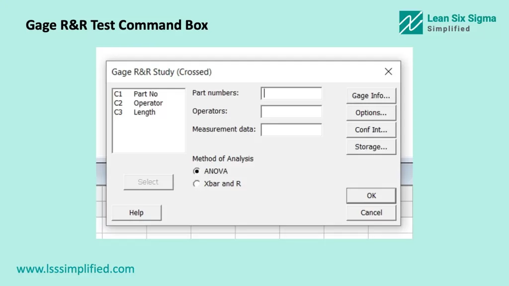 Gage R&R Test Command Box